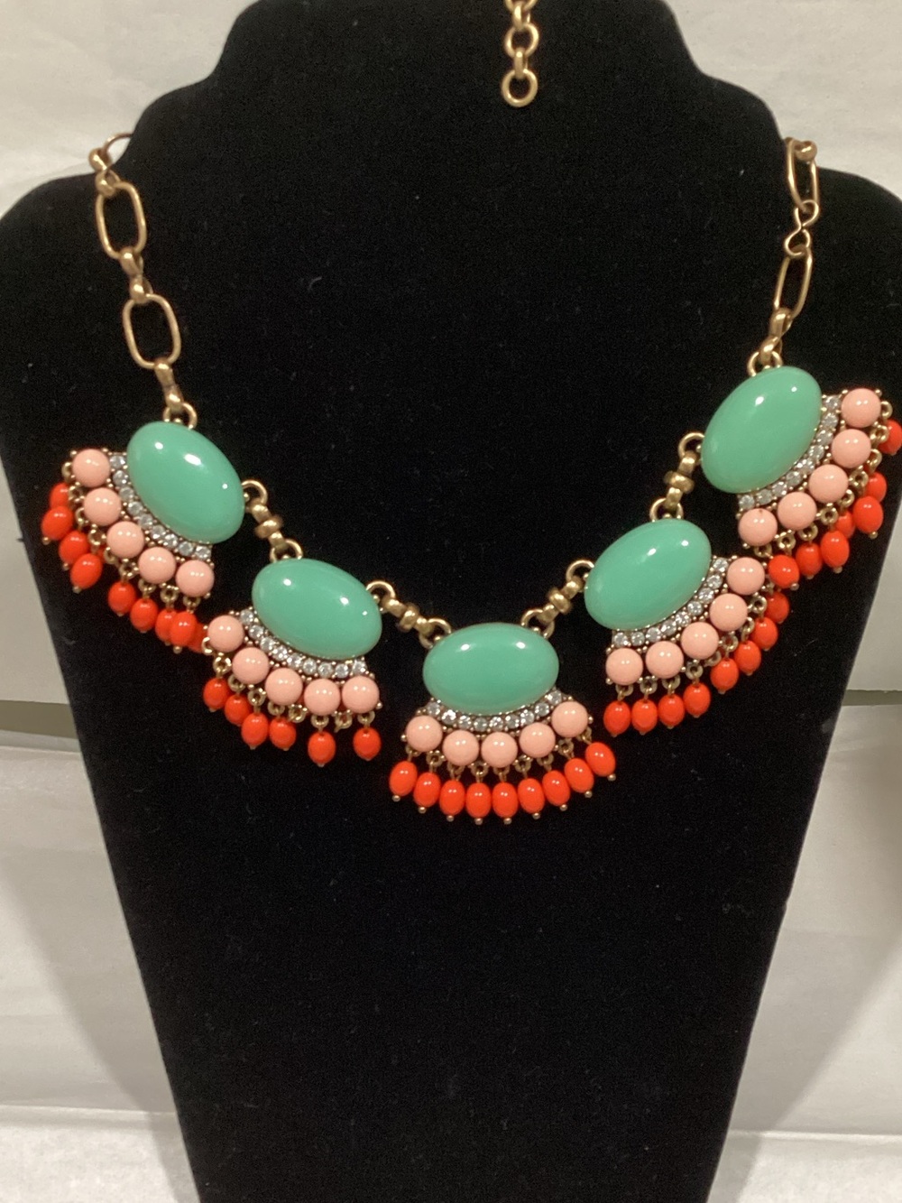 J. Crew Mint Green, Coral & Blush Statement Necklace